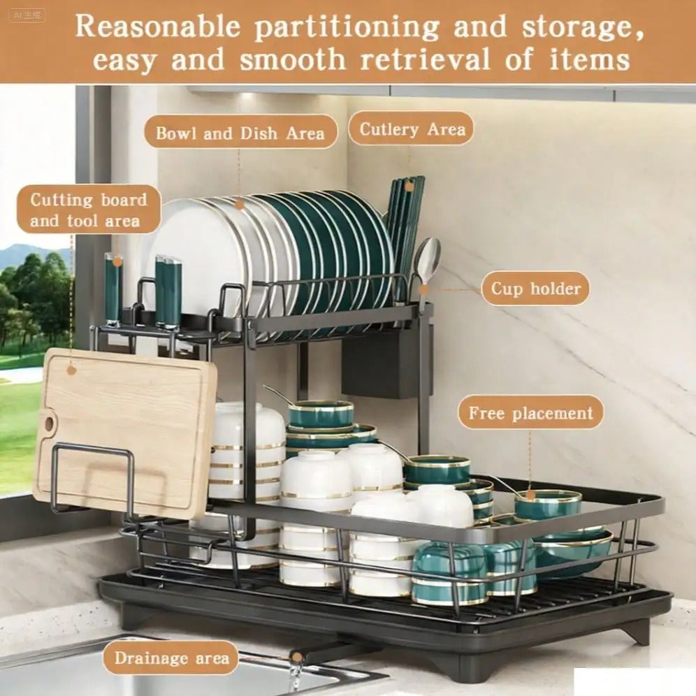 2-Tier Kitchen Dish Drying Rack